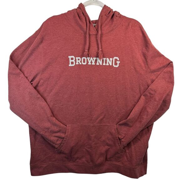 Browning Red Pullover Hoodie Sweatshirt Outdoor Hunting Casual Wear XXL Gorpcore - Picture 1 of 7